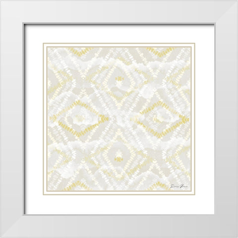 Gold Khaki Pattern 2 White Modern Wood Framed Art Print with Double Matting by Brown, Denise