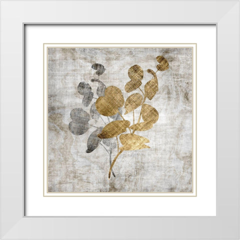 Modern Foliage 3 White Modern Wood Framed Art Print with Double Matting by Brown, Denise