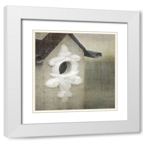 Bird House White Modern Wood Framed Art Print with Double Matting by Brown, Denise