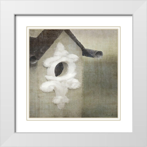 Bird House White Modern Wood Framed Art Print with Double Matting by Brown, Denise