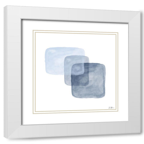 Blue Overlay 2 White Modern Wood Framed Art Print with Double Matting by Brown, Denise