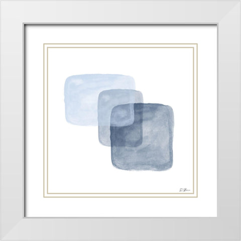 Blue Overlay 2 White Modern Wood Framed Art Print with Double Matting by Brown, Denise