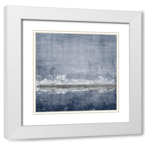 Navy Hue 1 White Modern Wood Framed Art Print with Double Matting by Brown, Denise