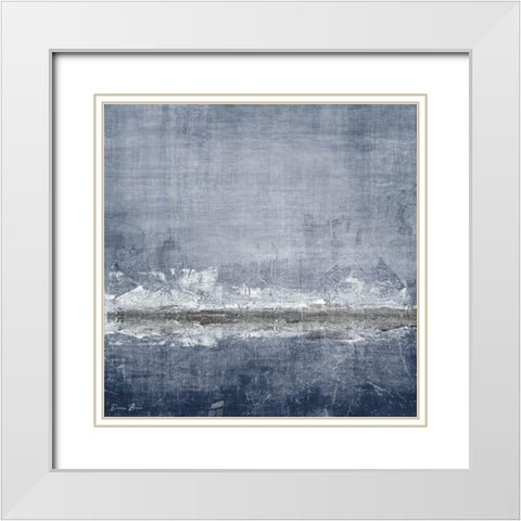 Navy Hue 1 White Modern Wood Framed Art Print with Double Matting by Brown, Denise