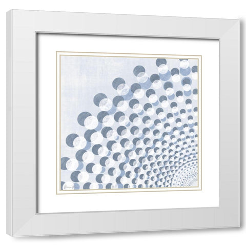 Geometric Circles 1 White Modern Wood Framed Art Print with Double Matting by Brown, Denise