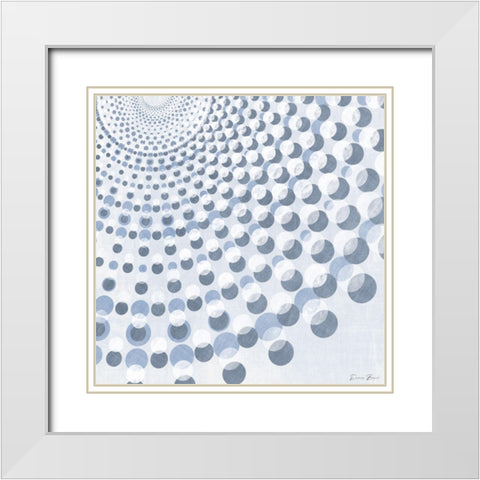 Geometric Circles 2 White Modern Wood Framed Art Print with Double Matting by Brown, Denise
