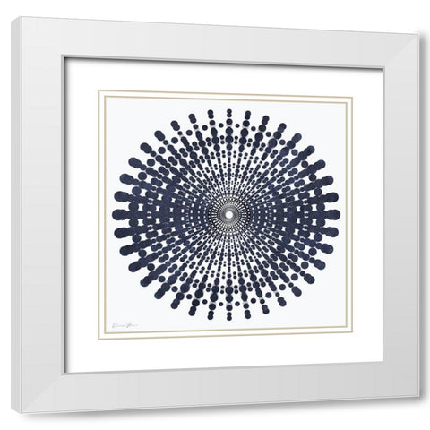 Dark Geometric Circles 4 White Modern Wood Framed Art Print with Double Matting by Brown, Denise