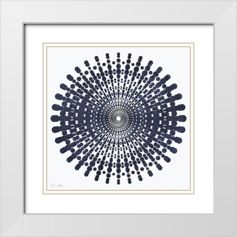 Dark Geometric Circles 4 White Modern Wood Framed Art Print with Double Matting by Brown, Denise