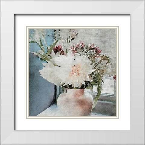 Watercolor Vase 1 White Modern Wood Framed Art Print with Double Matting by Brown, Denise