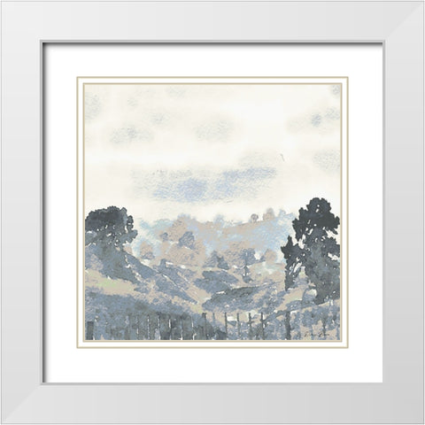 Mountainscape White Modern Wood Framed Art Print with Double Matting by Brown, Denise