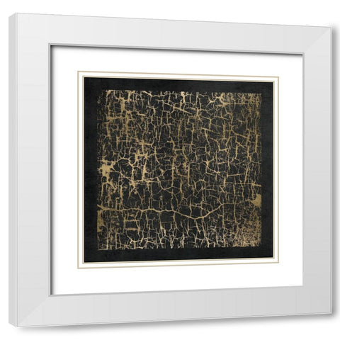 Crackle 1 White Modern Wood Framed Art Print with Double Matting by Brown, Denise