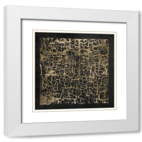 Crackle 2 White Modern Wood Framed Art Print with Double Matting by Brown, Denise