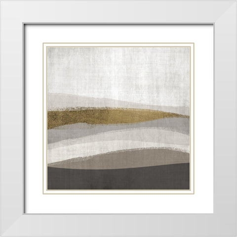 Golden Range 2 White Modern Wood Framed Art Print with Double Matting by Brown, Denise