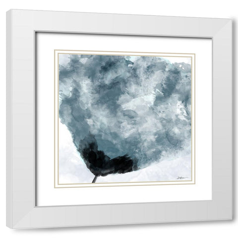 Watercolor Tulip 2 White Modern Wood Framed Art Print with Double Matting by Brown, Denise