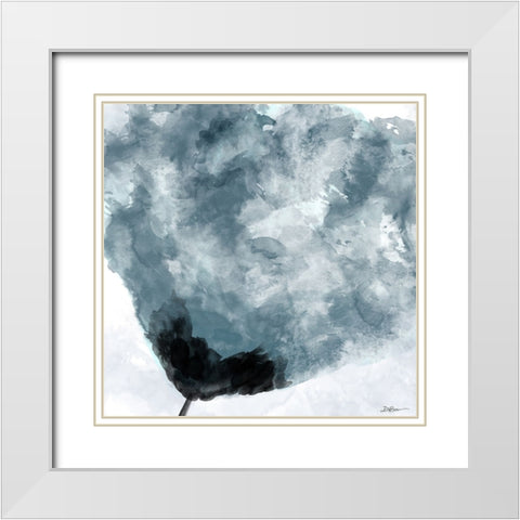 Watercolor Tulip 2 White Modern Wood Framed Art Print with Double Matting by Brown, Denise
