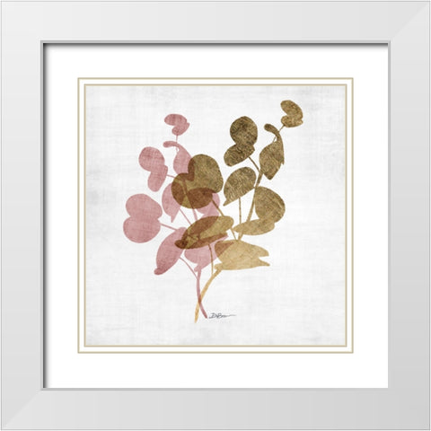 Blush Foliage 1 White Modern Wood Framed Art Print with Double Matting by Brown, Denise