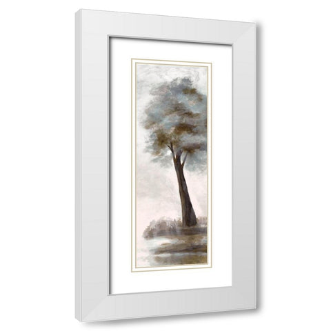 Wooded Vista 2 White Modern Wood Framed Art Print with Double Matting by Charest, Doris