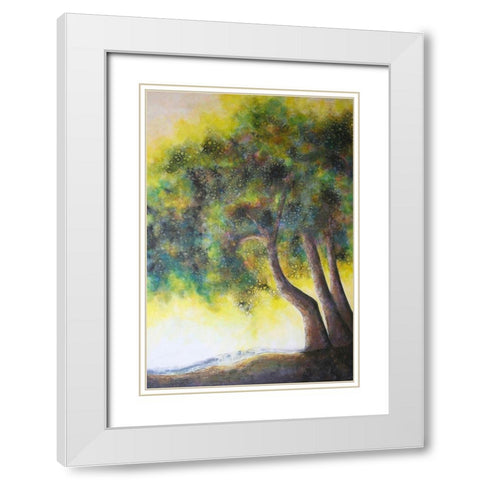 Trio In The Sun 2030 White Modern Wood Framed Art Print with Double Matting by Charest, Doris