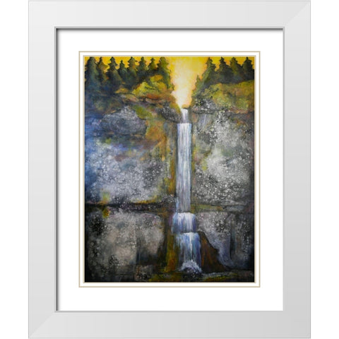 Forest stairs 1620 White Modern Wood Framed Art Print with Double Matting by Charest, Doris
