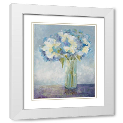 Blue On Blue White Modern Wood Framed Art Print with Double Matting by Charest, Doris