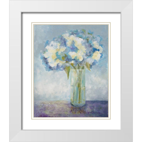 Blue On Blue White Modern Wood Framed Art Print with Double Matting by Charest, Doris