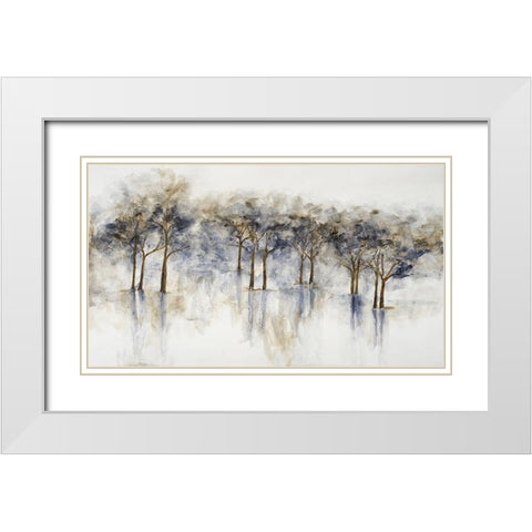 Misty Woods 1 White Modern Wood Framed Art Print with Double Matting by Charest, Doris