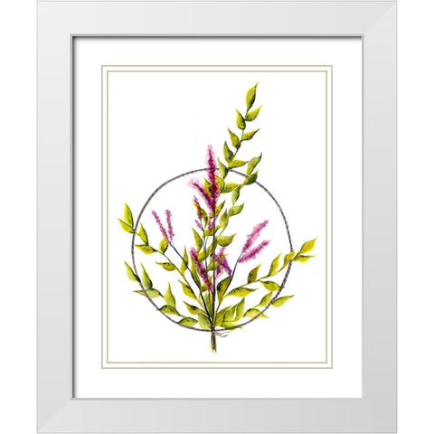 Floral Peace White Modern Wood Framed Art Print with Double Matting by Charest, Doris