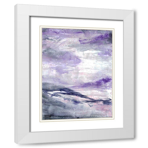 Purple Wind 1 White Modern Wood Framed Art Print with Double Matting by Charest, Doris