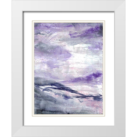 Purple Wind 1 White Modern Wood Framed Art Print with Double Matting by Charest, Doris