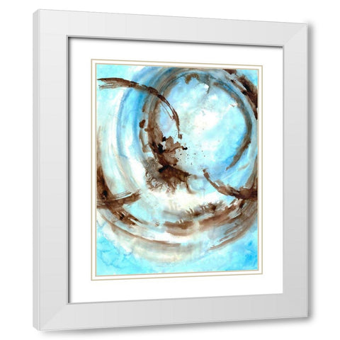 Blue Blowout White Modern Wood Framed Art Print with Double Matting by Charest, Doris