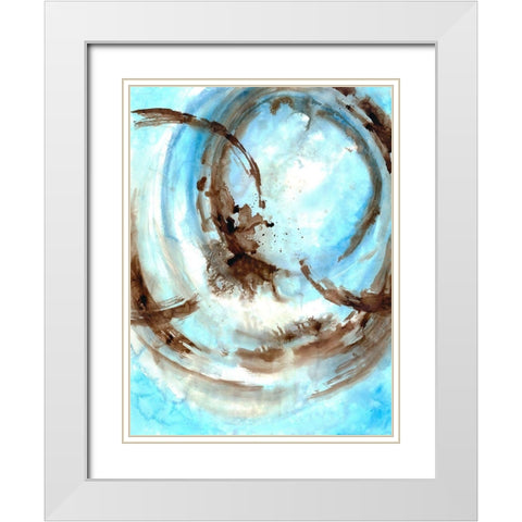Blue Blowout White Modern Wood Framed Art Print with Double Matting by Charest, Doris