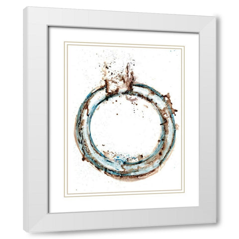 Blue Blowout 4 White Modern Wood Framed Art Print with Double Matting by Charest, Doris