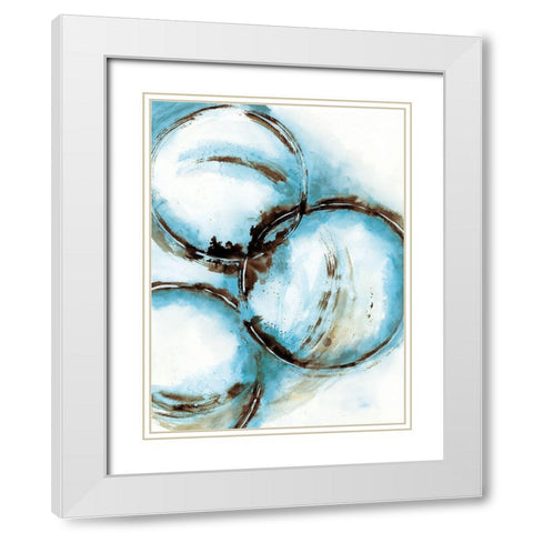 Blue Blowout 5 White Modern Wood Framed Art Print with Double Matting by Charest, Doris
