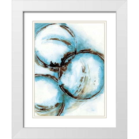 Blue Blowout 5 White Modern Wood Framed Art Print with Double Matting by Charest, Doris
