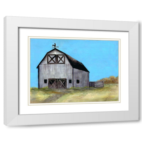 Relaxing Barn White Modern Wood Framed Art Print with Double Matting by Charest, Doris