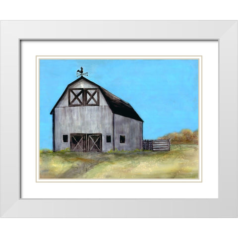 Relaxing Barn White Modern Wood Framed Art Print with Double Matting by Charest, Doris