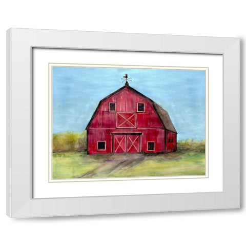 Relaxing Barn 2 White Modern Wood Framed Art Print with Double Matting by Charest, Doris