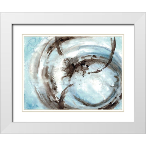 Orb It 1 White Modern Wood Framed Art Print with Double Matting by Charest, Doris
