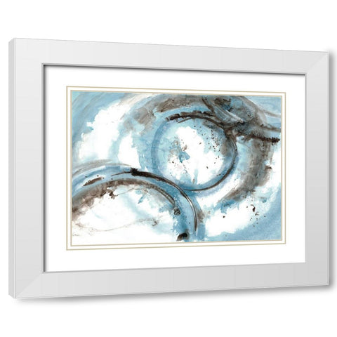 Orb It 2 White Modern Wood Framed Art Print with Double Matting by Charest, Doris