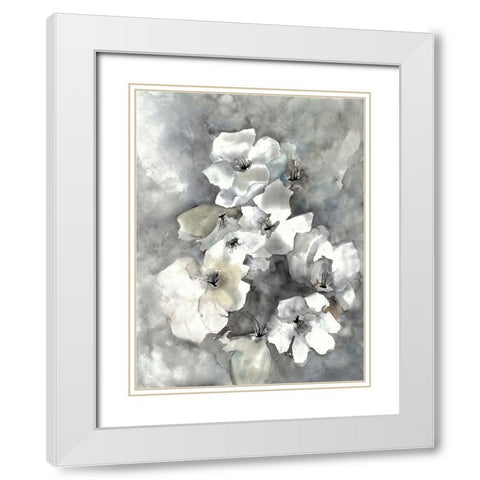Mundane Florals 1 White Modern Wood Framed Art Print with Double Matting by Charest, Doris