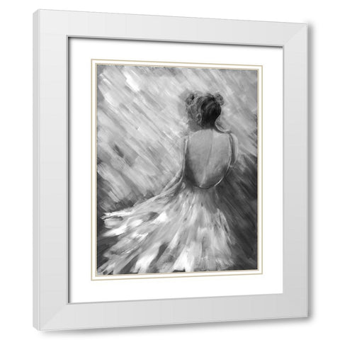 Dancing BW Queen 1 White Modern Wood Framed Art Print with Double Matting by Charest, Doris