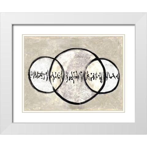 Two Moons Over Mars 1 White Modern Wood Framed Art Print with Double Matting by Charest, Doris