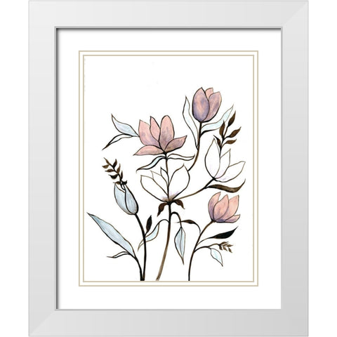 Rising Sprout 2 White Modern Wood Framed Art Print with Double Matting by Charest, Doris