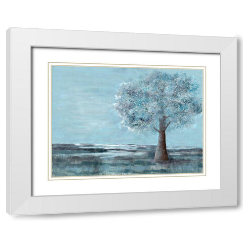Solitary Beauty 1 White Modern Wood Framed Art Print with Double Matting by Charest, Doris