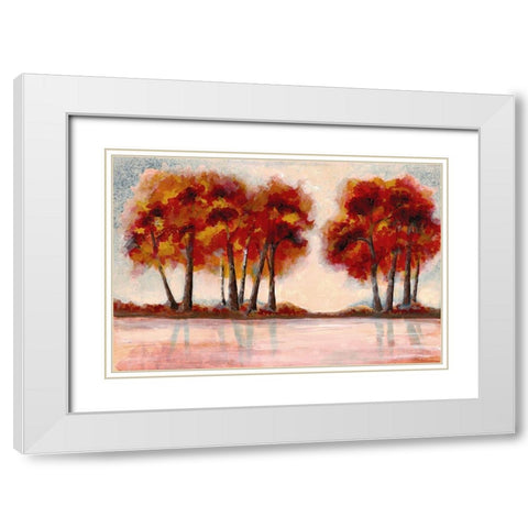 Fall Foliage 2 White Modern Wood Framed Art Print with Double Matting by Charest, Doris