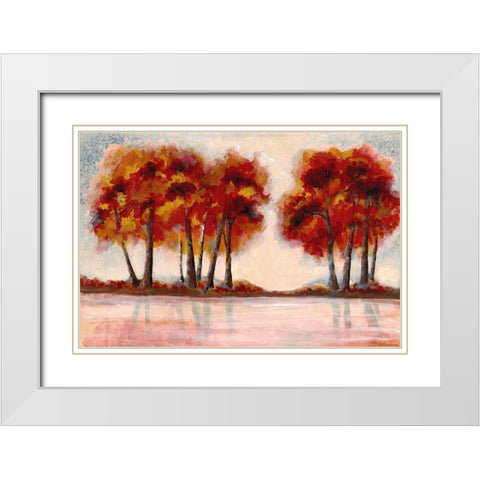 Fall Foliage 2 White Modern Wood Framed Art Print with Double Matting by Charest, Doris