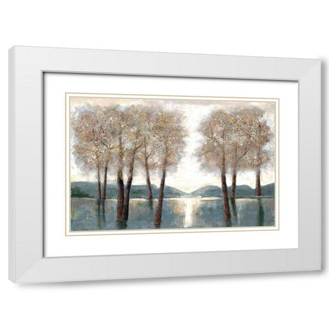 Approaching Woods White Modern Wood Framed Art Print with Double Matting by Charest, Doris