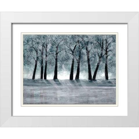 Blue Forest White Modern Wood Framed Art Print with Double Matting by Charest, Doris