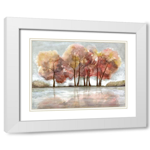 Lakeside Forest White Modern Wood Framed Art Print with Double Matting by Charest, Doris