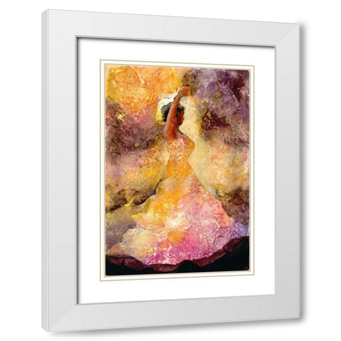 Flourished Dancer 1 White Modern Wood Framed Art Print with Double Matting by Charest, Doris